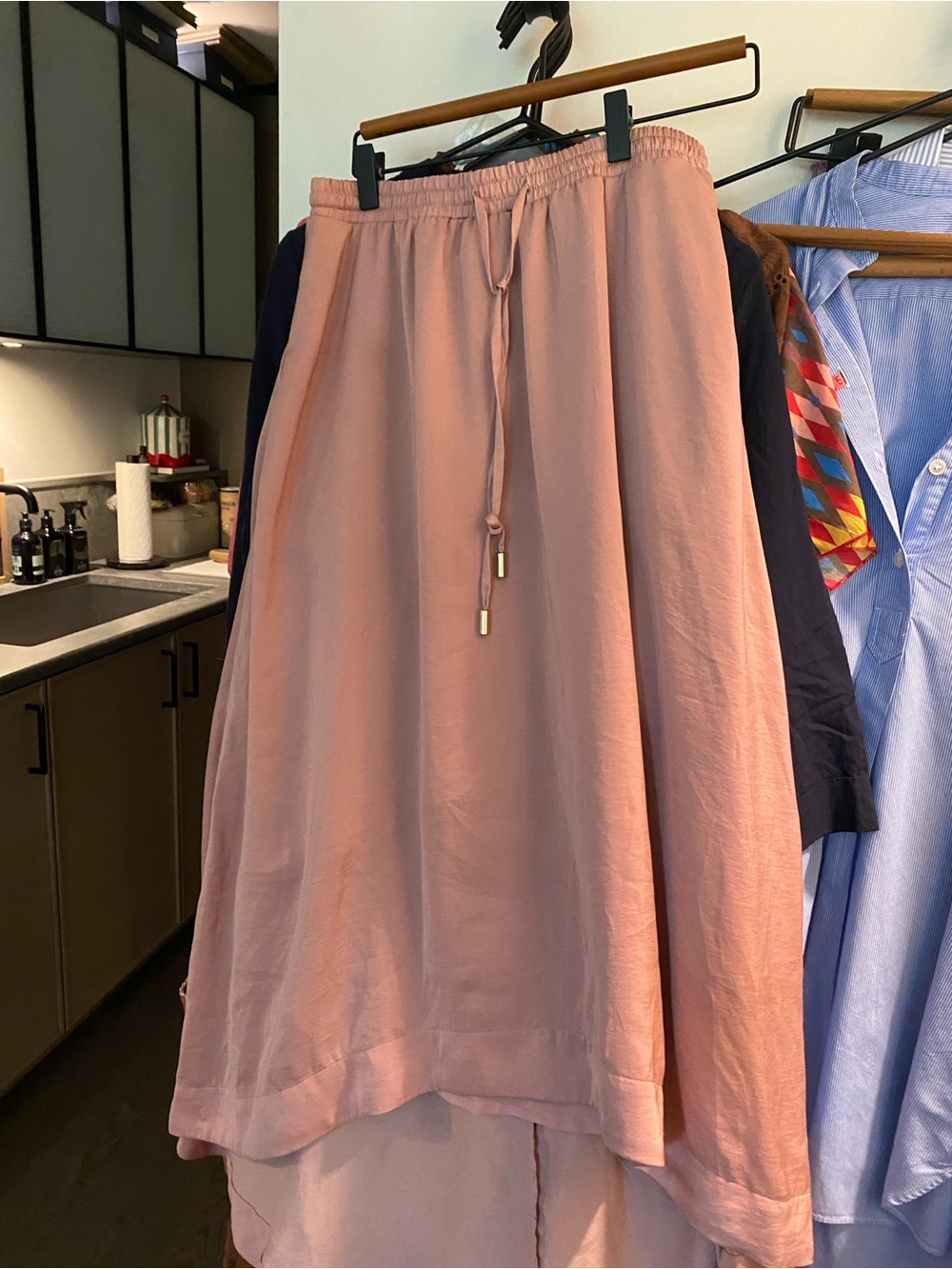 Banana Republic Dusty Rose High-Low Midi Skirt